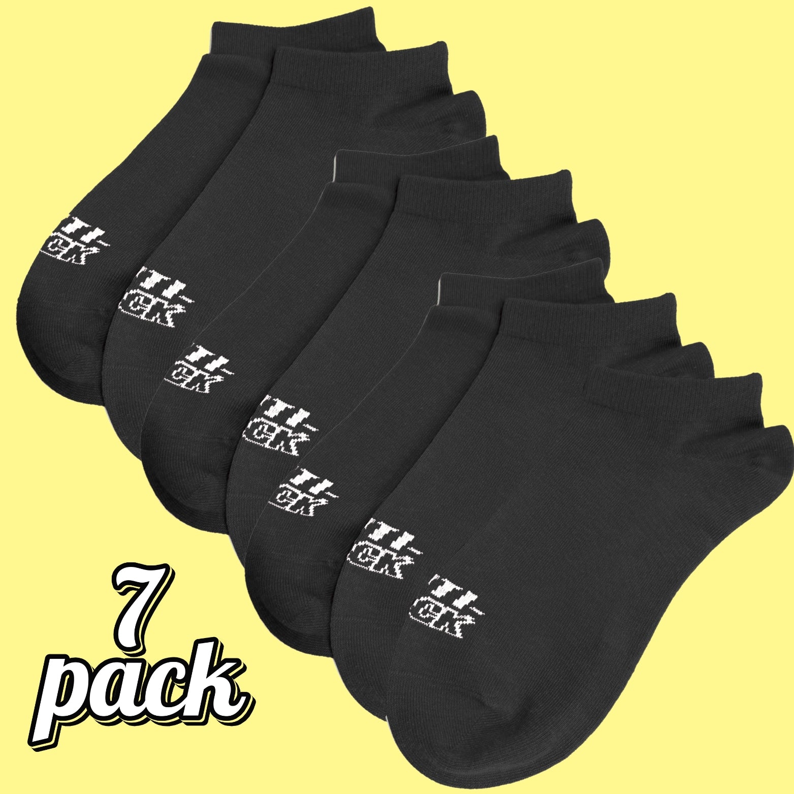 BLACK -Low Cut Ankle Socks 7 PACK